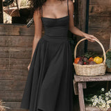 Jutte - Damen Ärmelloses Midikleid