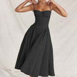 Jutte - Damen Ärmelloses Midikleid
