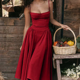 Jutte - Damen Ärmelloses Midikleid
