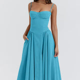 Jutte - Damen Ärmelloses Midikleid