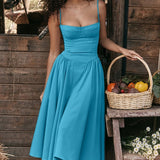 Jutte - Damen Ärmelloses Midikleid