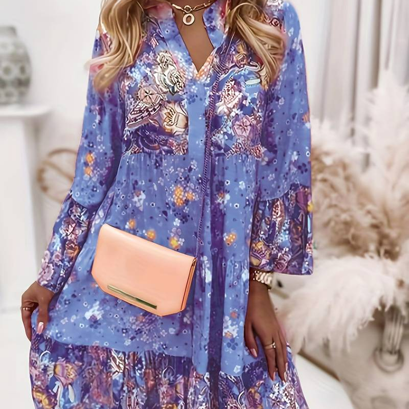 Liora – Boho-Kleid mit fließendem Schnitt und floraler Eleganz