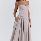 Jutte - Damen Ärmelloses Midikleid