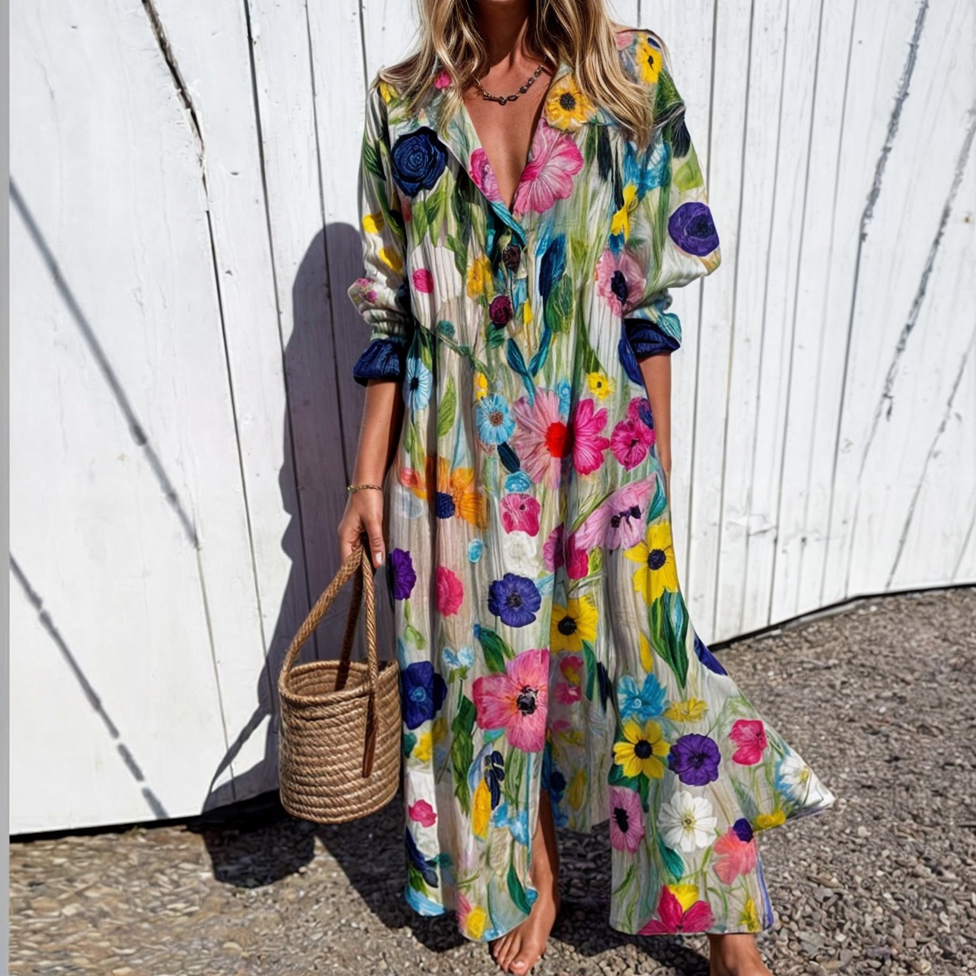 Noelia – Blusenkleid mit lebendigem Blumenprint