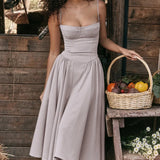Jutte - Damen Ärmelloses Midikleid