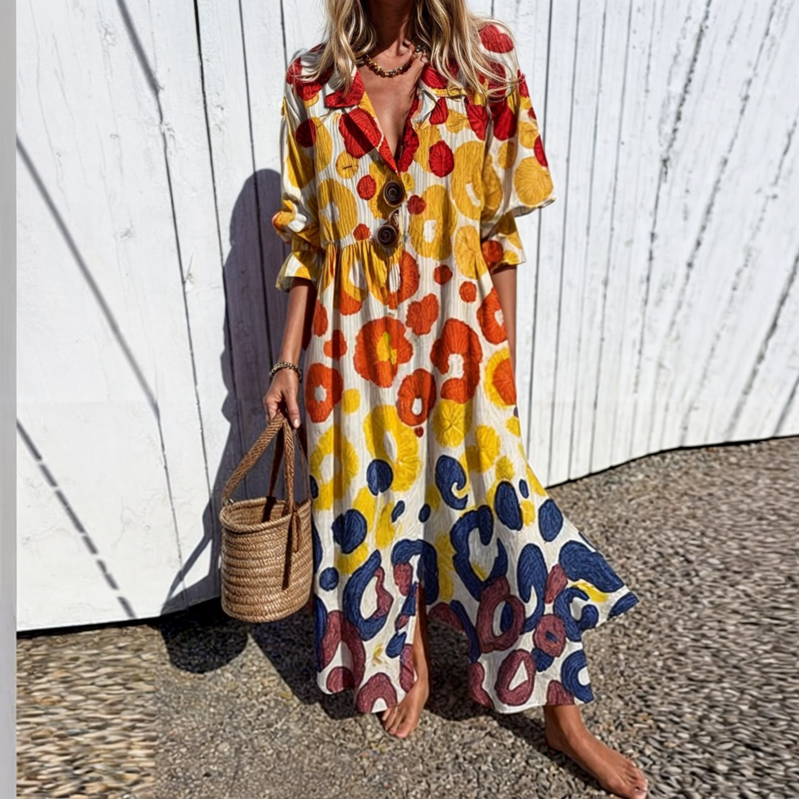 Noelia – Blusenkleid mit lebendigem Blumenprint