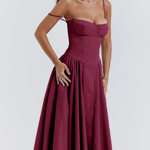 Jutte - Damen Ärmelloses Midikleid