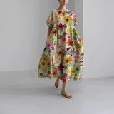 Naomi - Boho Maxikleid mit Blumen für den Frühling