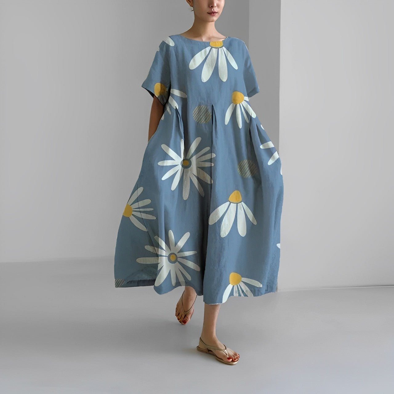Naomi - Boho Maxikleid mit Blumen für den Frühling