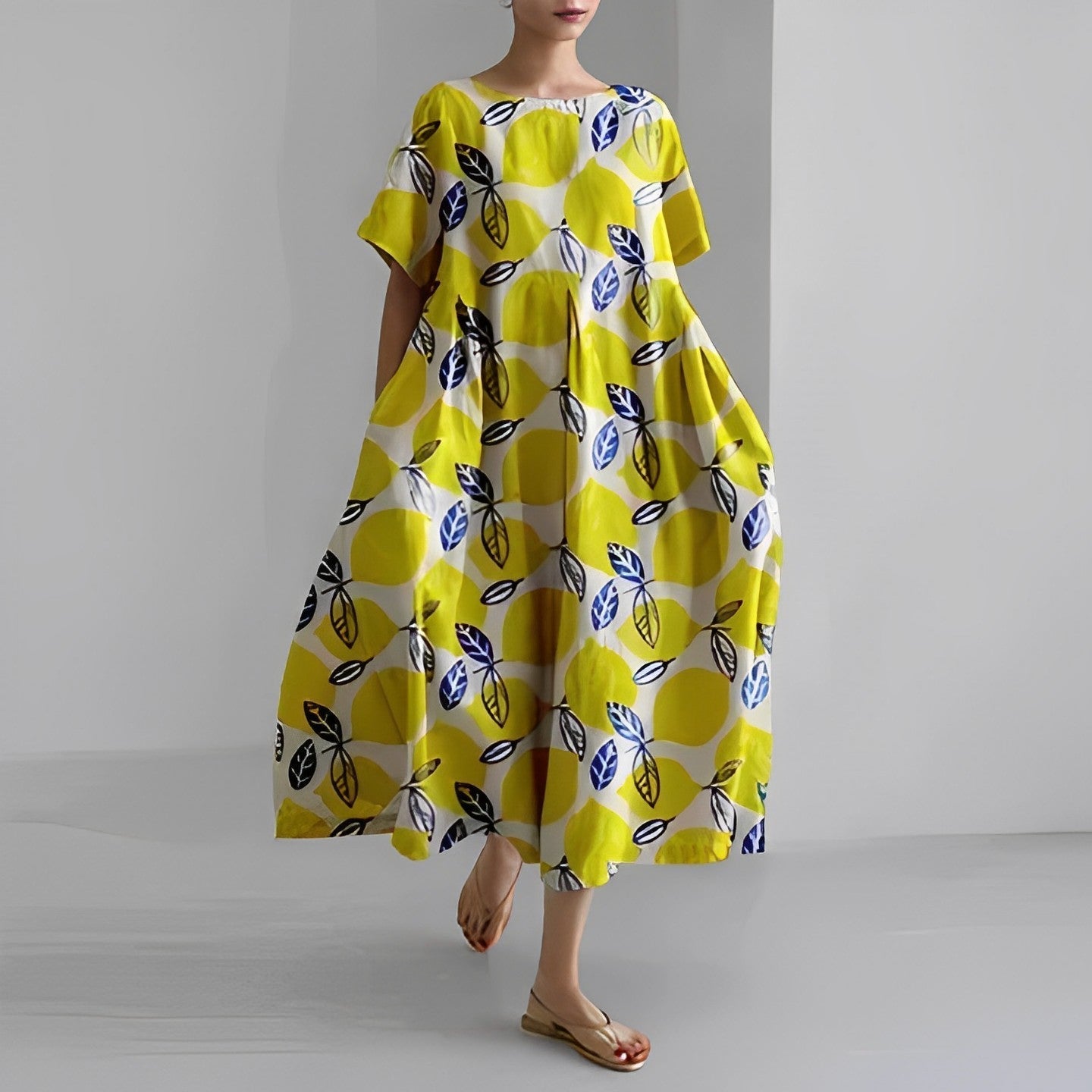 Naomi - Boho Maxikleid mit Blumen für den Frühling