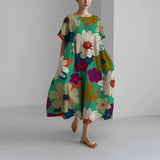 Naomi - Boho Maxikleid mit Blumen für den Frühling