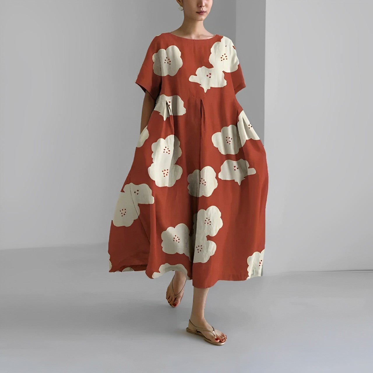 Naomi - Boho Maxikleid mit Blumen für den Frühling