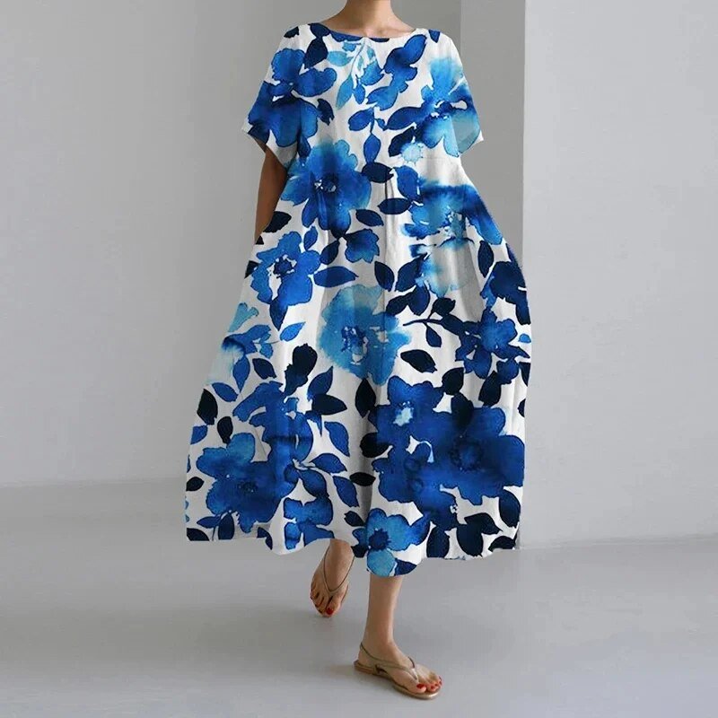 Naomi - Boho Maxikleid mit Blumen für den Frühling