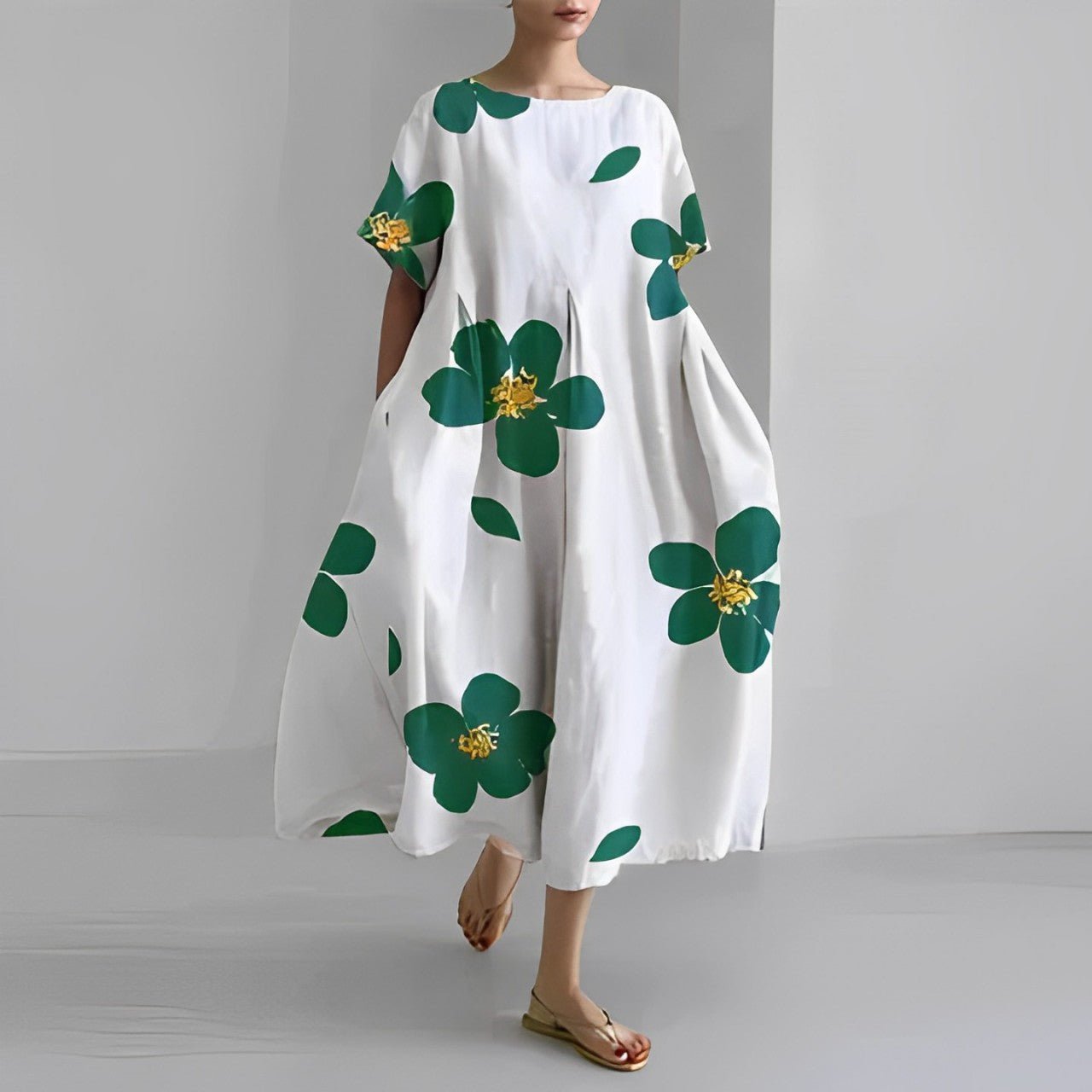 Naomi - Boho Maxikleid mit Blumen für den Frühling